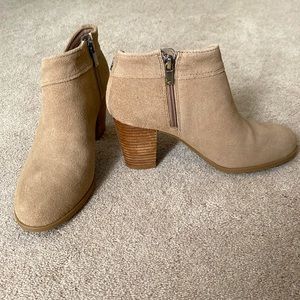Beige Suede Booties